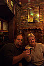 mom and i enjoying a pint at a dubliner pub named the hairy lemon